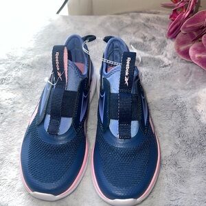 Reebok Navy and Light Pink Slip-On Shoes